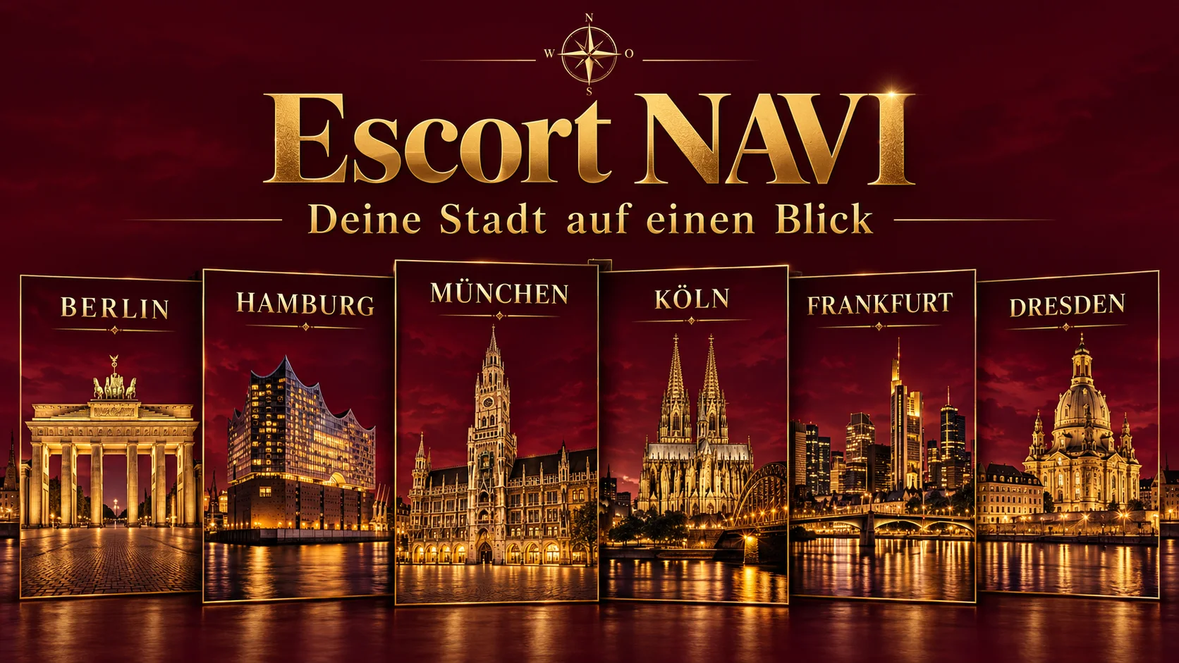 Escort nach Stadt finden: Die neue Escort NAVI Städtegalerie